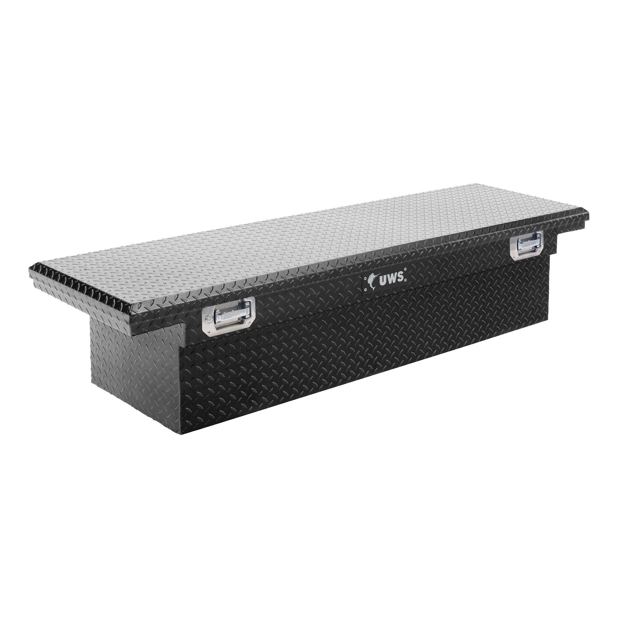 UWS, 69in. Crossover Truck Tool Box, Width 69.875 in, Material Aluminum, Color Finish Gloss Black, Model# EC10492